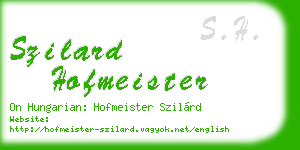 szilard hofmeister business card