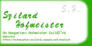 szilard hofmeister business card